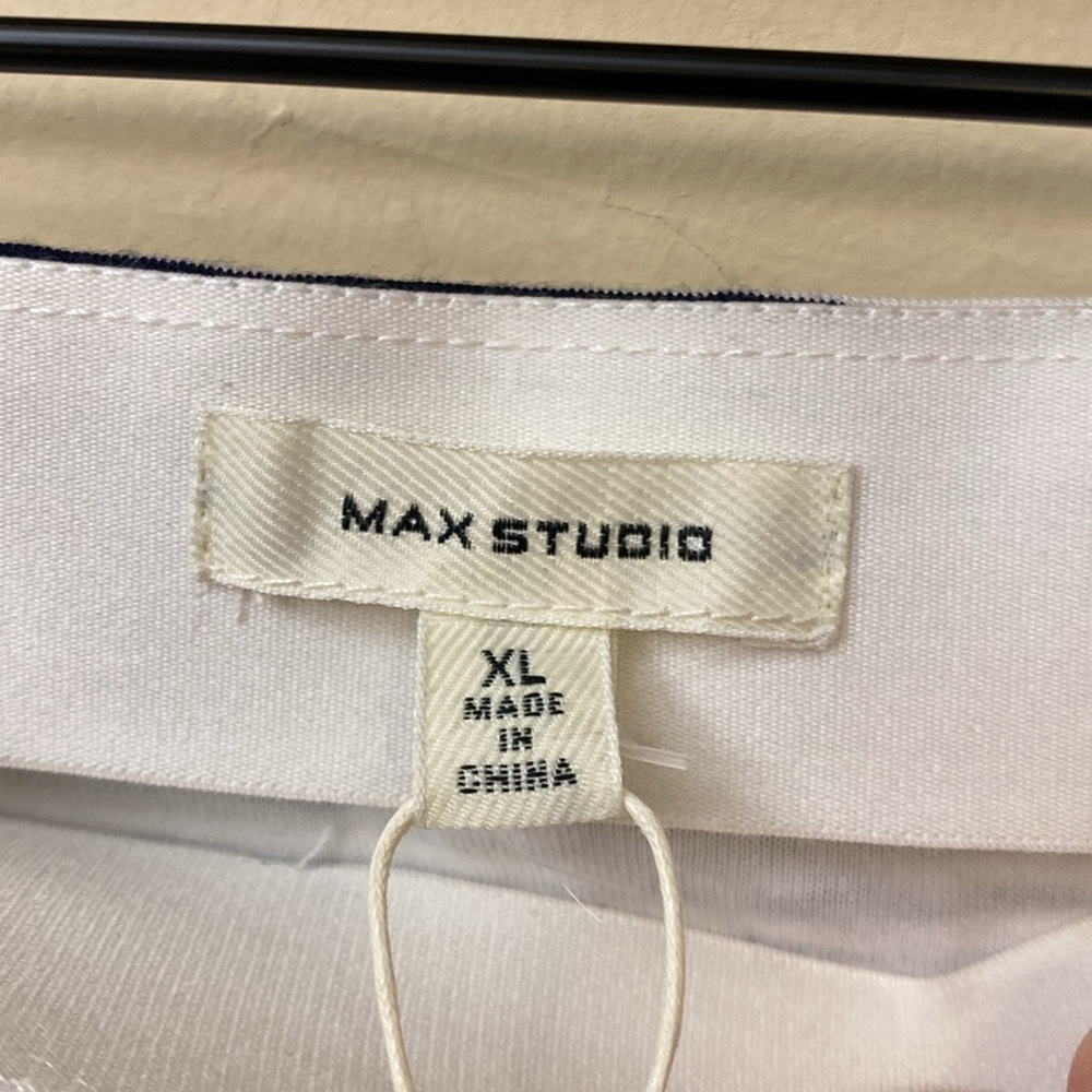 New! Max Studio Pull On Striped Skirt - Picture 4 of 7